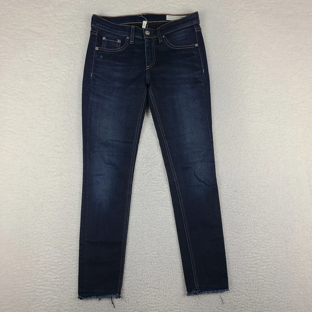 Rag & Bone Jeans Womens 27 Blue Skinny Dearborn Dark Wash Denim